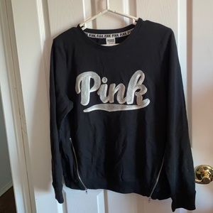 Pink brand sweatshirt in black